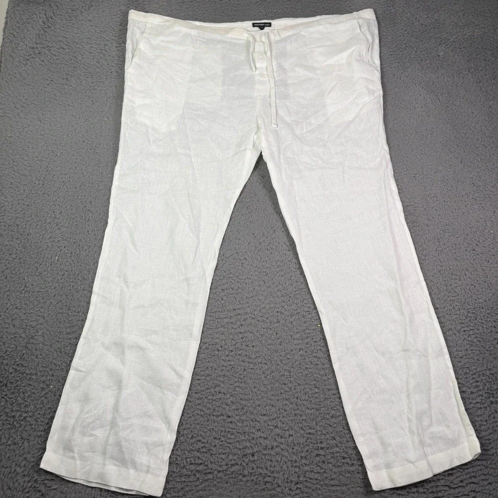 James Perse Pants Mens Size 3 (44x30) 100% Linen Drawstring Relaxed Trouser